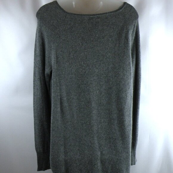 HALOGEN Sweater Women's Gray Cashmere Wool Pullover Tunic Cozy Soft L Petite - Picture 4 of 5